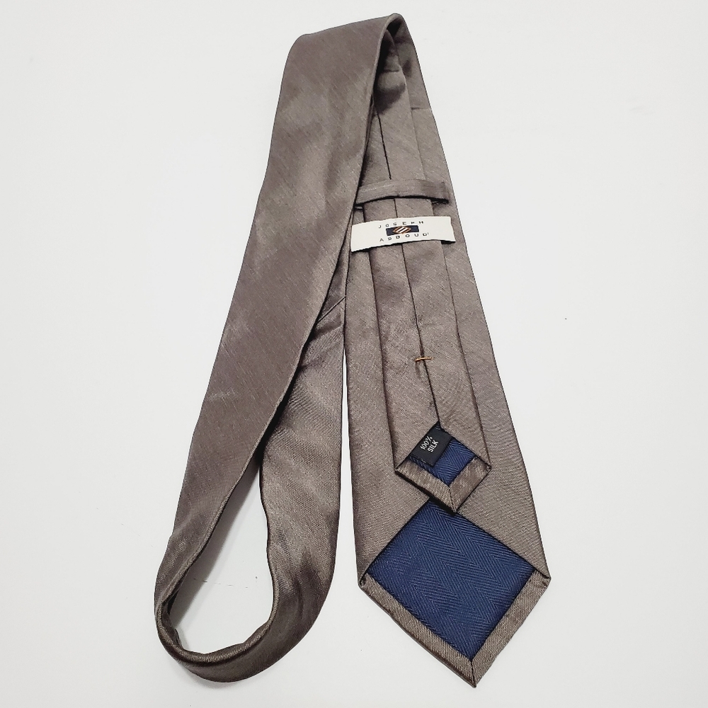 Joseph Abboud Necktie Solid Gray Pattern Men's Si… - image 5